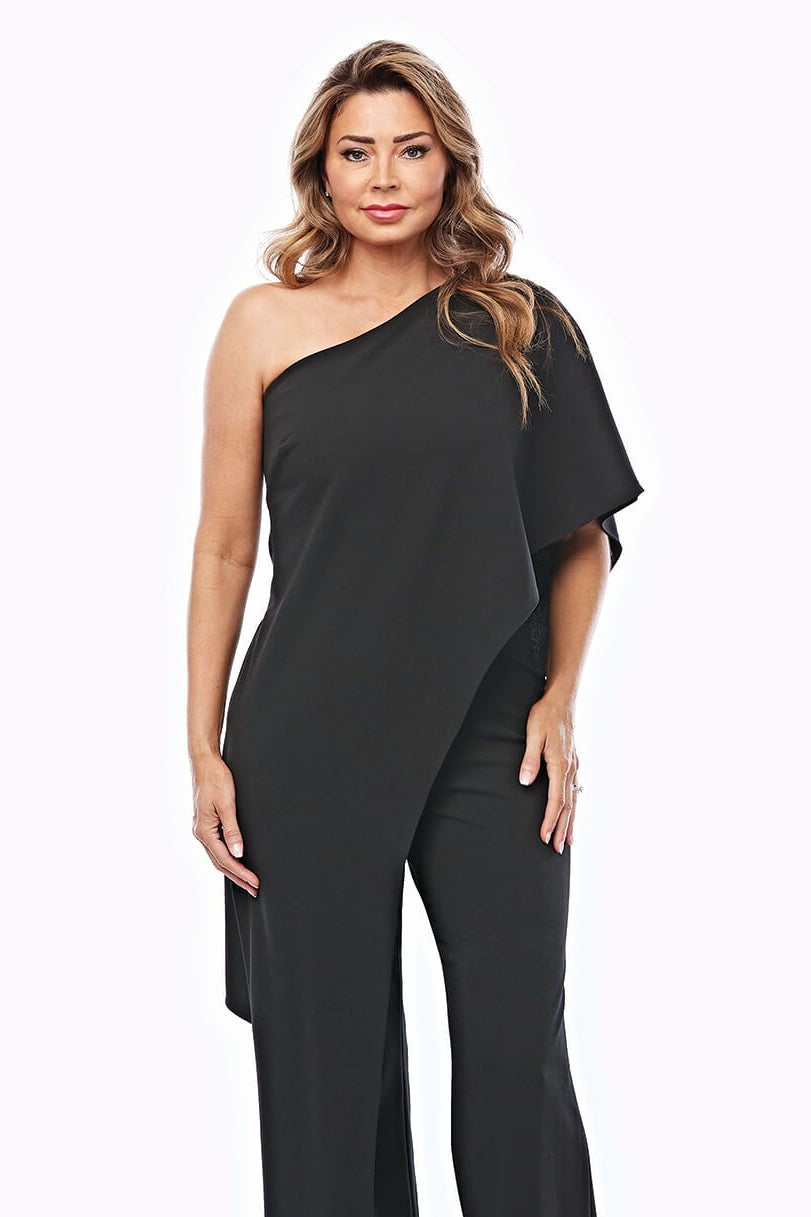 Jesse Harper One Shoulder Jumpsuit in Black JH0336