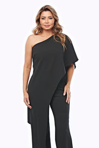 Jesse Harper One Shoulder Jumpsuit in Black JH0336