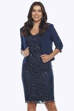 Jesse Harper Lace Dress & Tuxedo Jacket in Midnight JH0538