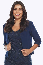 Jesse Harper Lace Dress & Tuxedo Jacket in Midnight JH0538