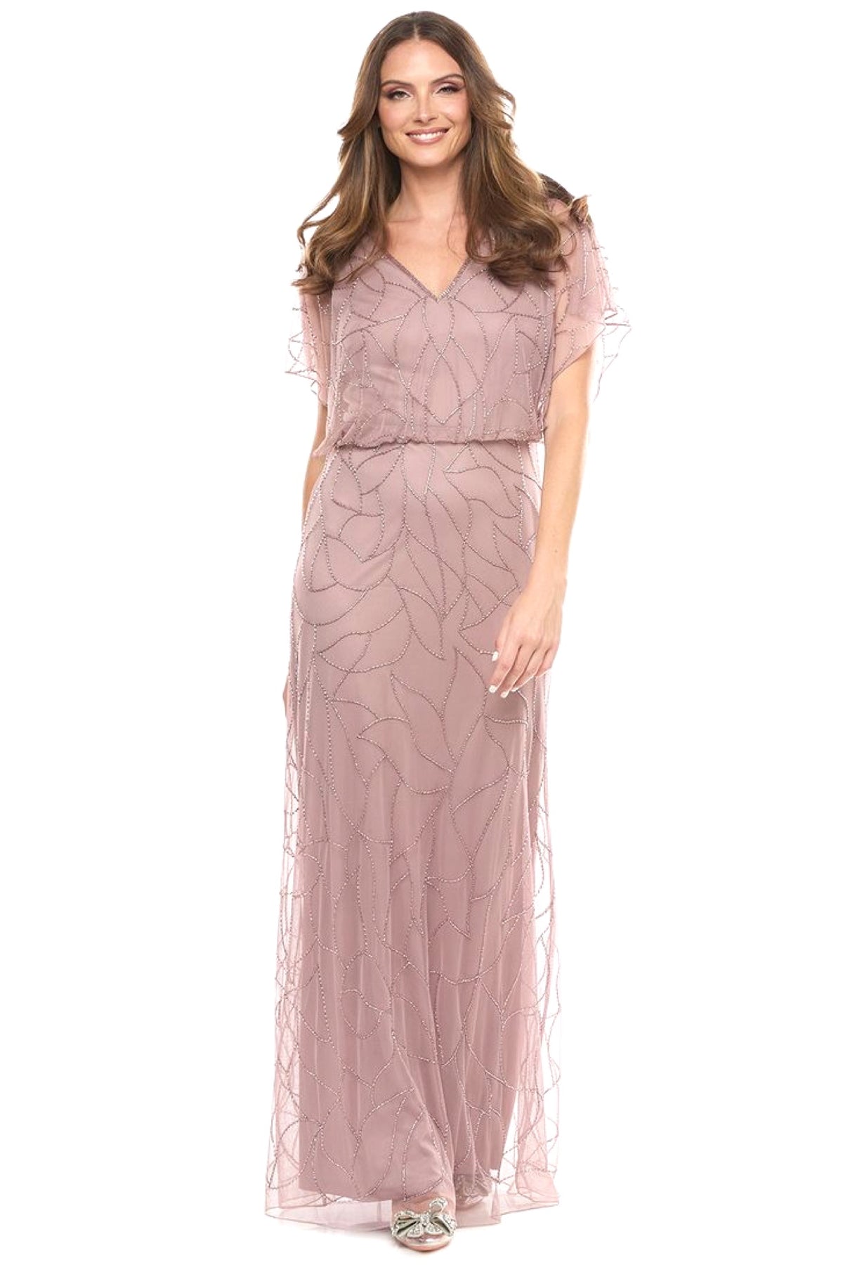 Jesse Harper Beaded Gown in Tea Rose JH0578
