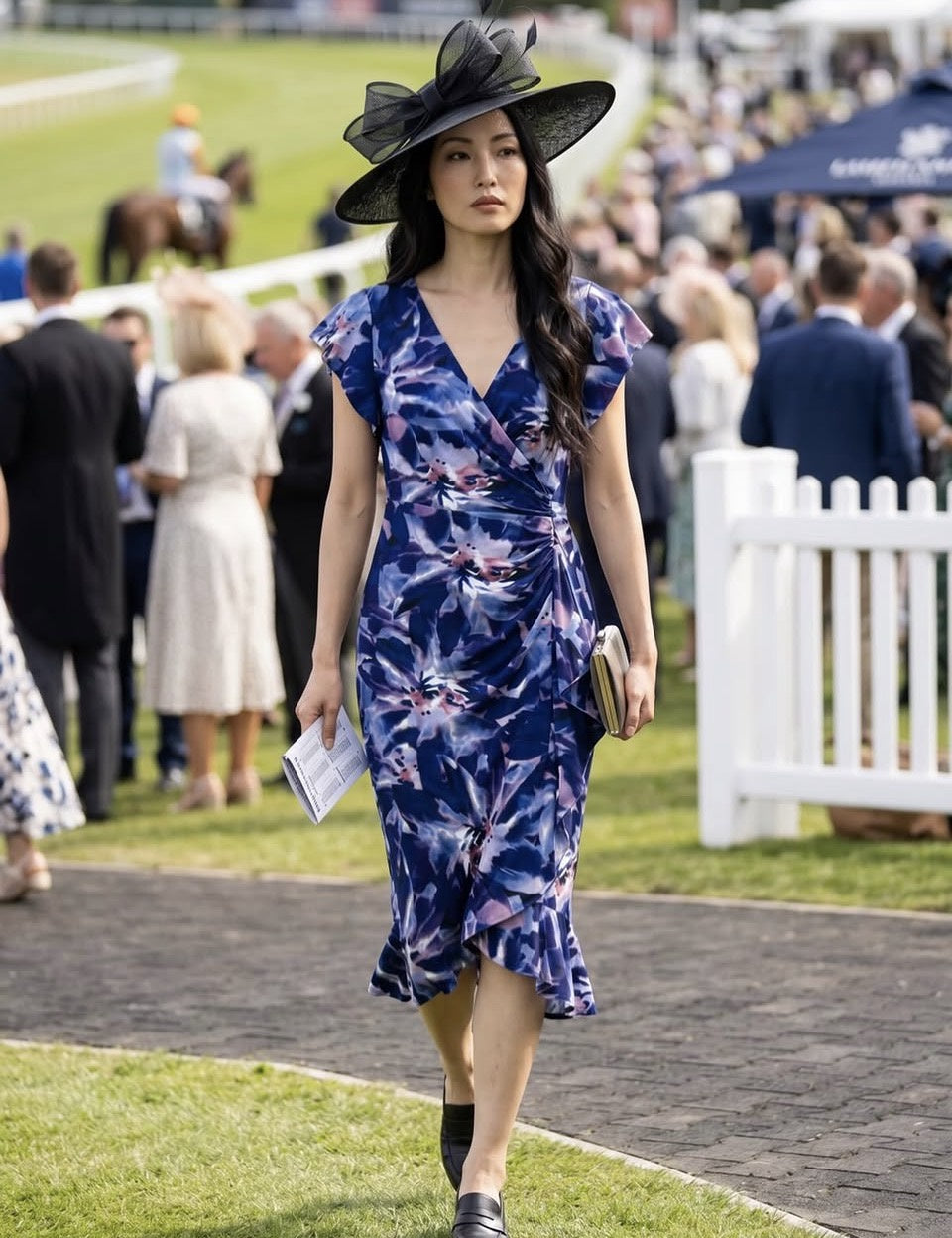 Jesse Harper Waterfall Dress in Midnight Flora JH0631