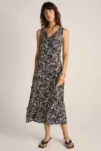 Fate + Becker JADE Ruffle Dress in Black Floral Animal