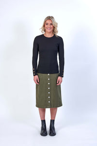 Knewe Virgo Ribbed Top in Black
