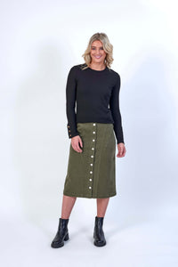 Knewe Virgo Ribbed Top in Black