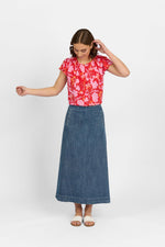 Knewe Perry Skirt in Mid Wash