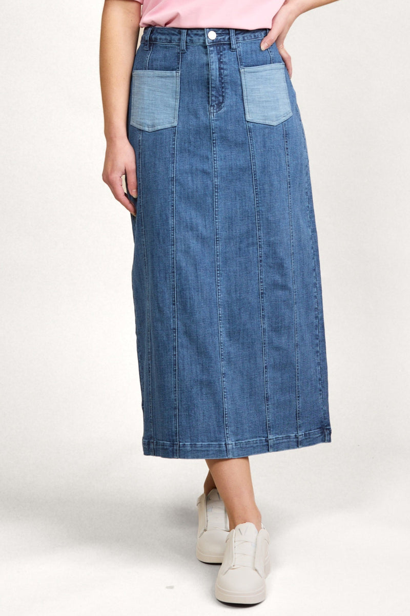 Knewe Cooper Skirt in Blue Wash