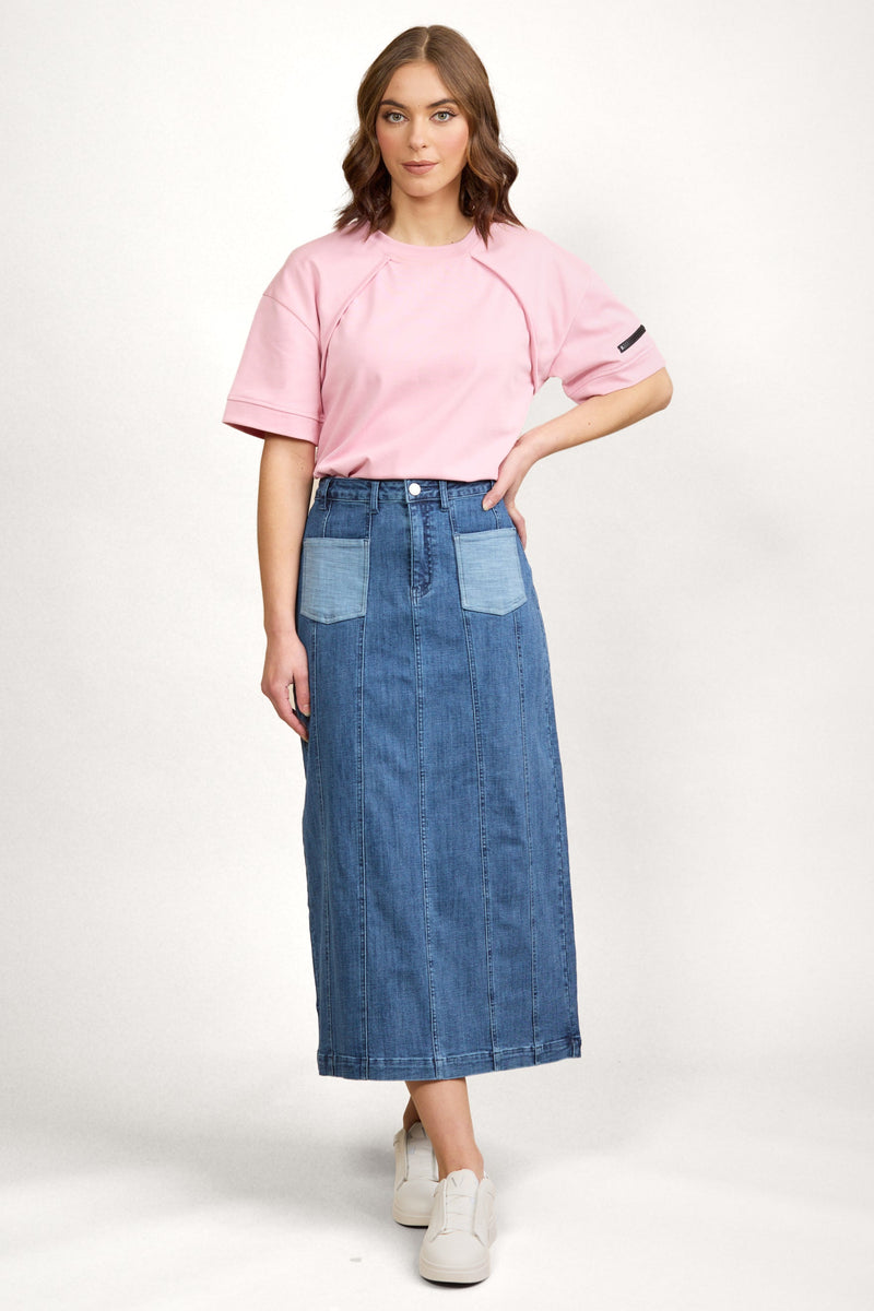 Knewe Cooper Skirt in Blue Wash