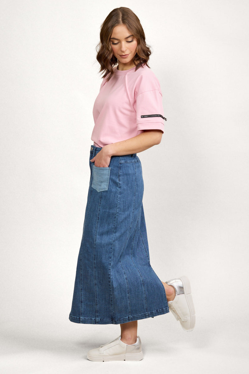 Knewe Cooper Skirt in Blue Wash