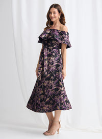 Trellis Lane KILLARA Dress in Black Gold Plum