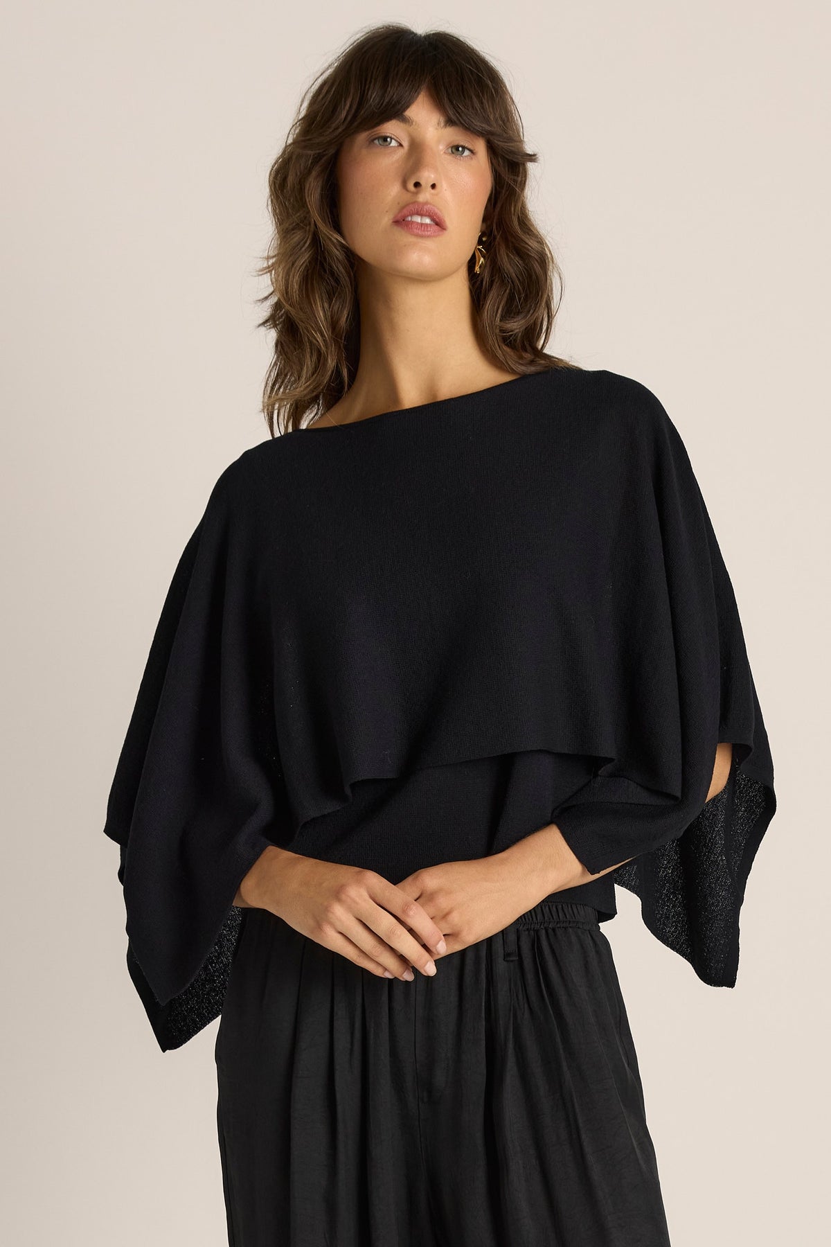 Fate + Becker Kora Cape Top in Black