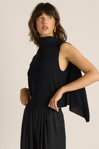 Fate + Becker Kora Cape Top in Black