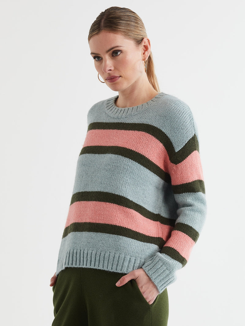 Ld & Co Lofty Stripe Jumper in Seafoam