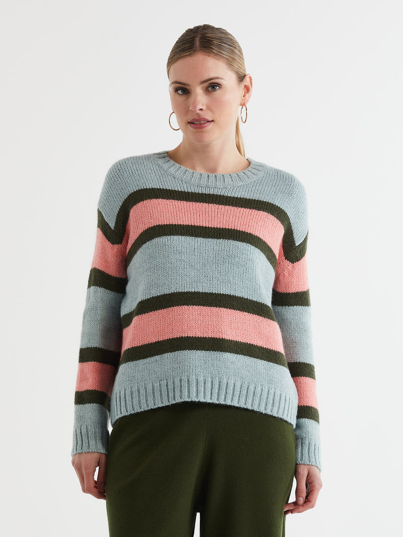 Ld & Co Lofty Stripe Jumper in Seafoam