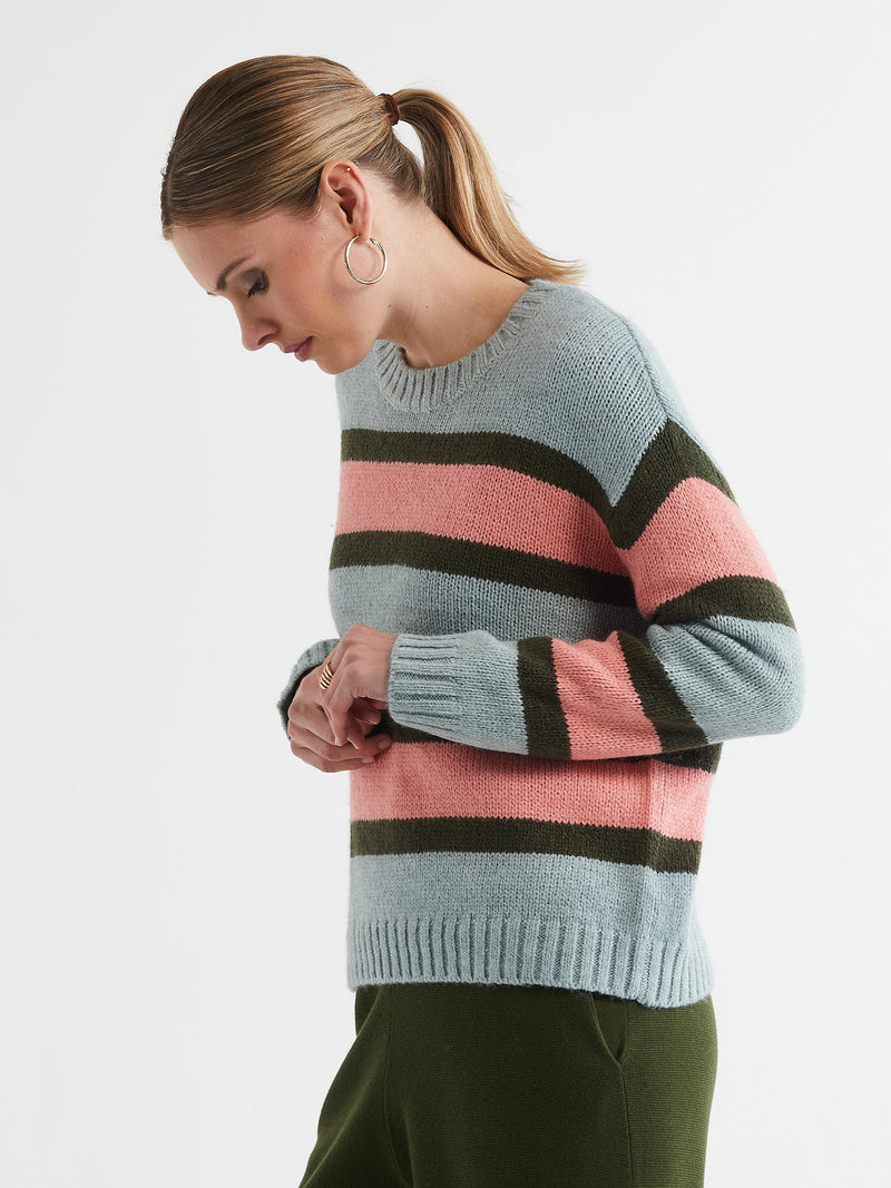 Ld & Co Lofty Stripe Jumper in Seafoam