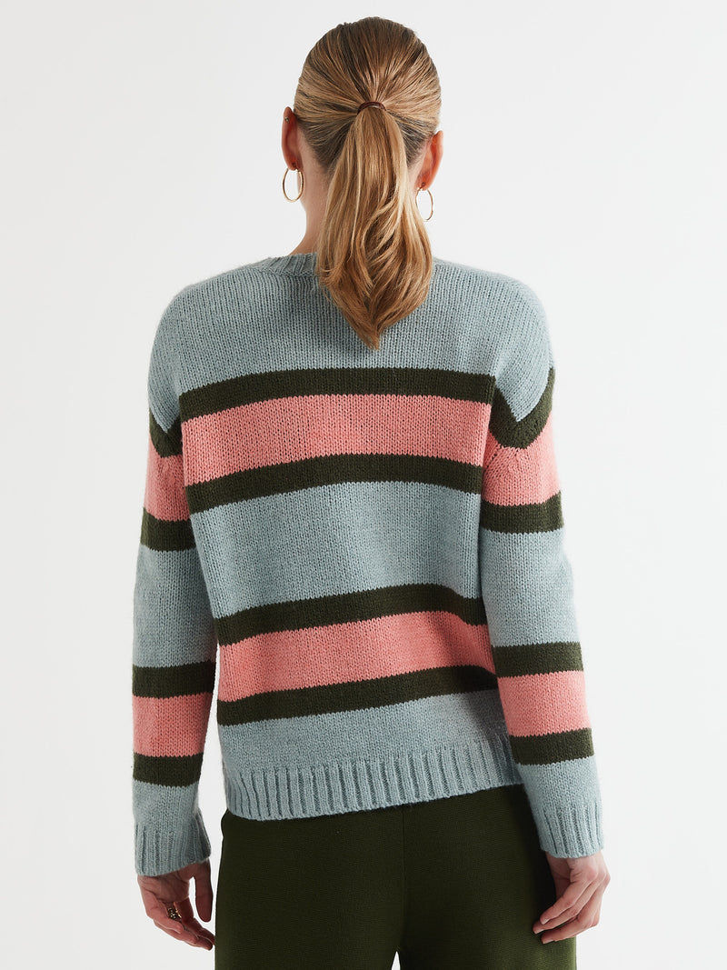 Ld & Co Lofty Stripe Jumper in Seafoam