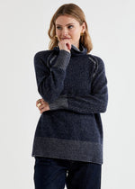 LD & Co Two Tone Rollneck Knit in Ink Mix