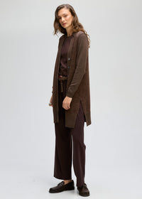 LD & Co Fluffy Detail Cardi in Cocoa
