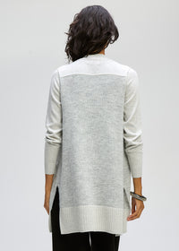 LD & Co Fluffy Detail Cardi in Light Marle