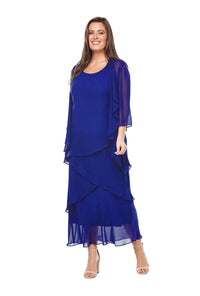 Layla Jones Chiffon Dress & Jacket in Royal LJ0148