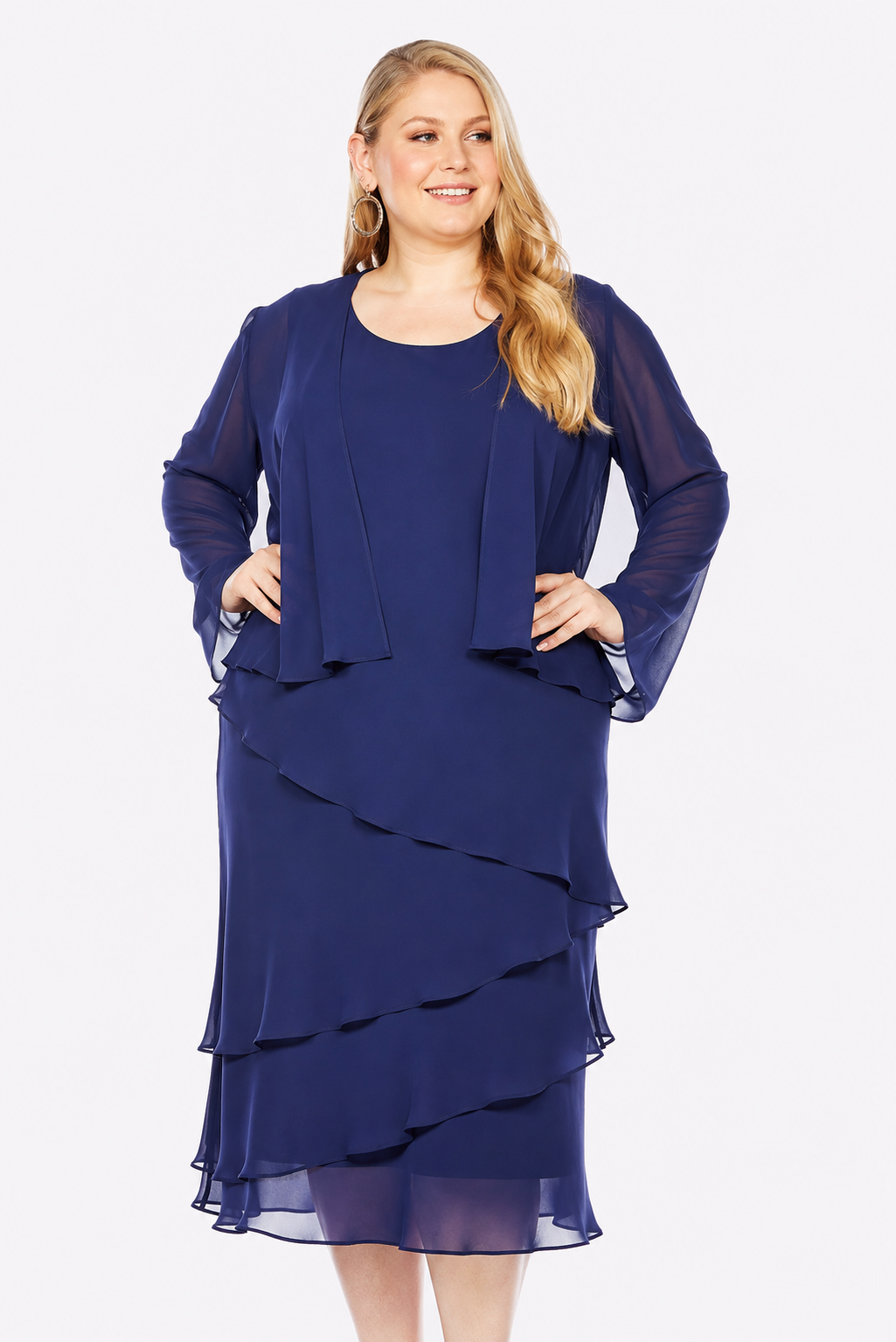 Layla Jones Chiffon Dress & Shrug in Majesty LJ0359