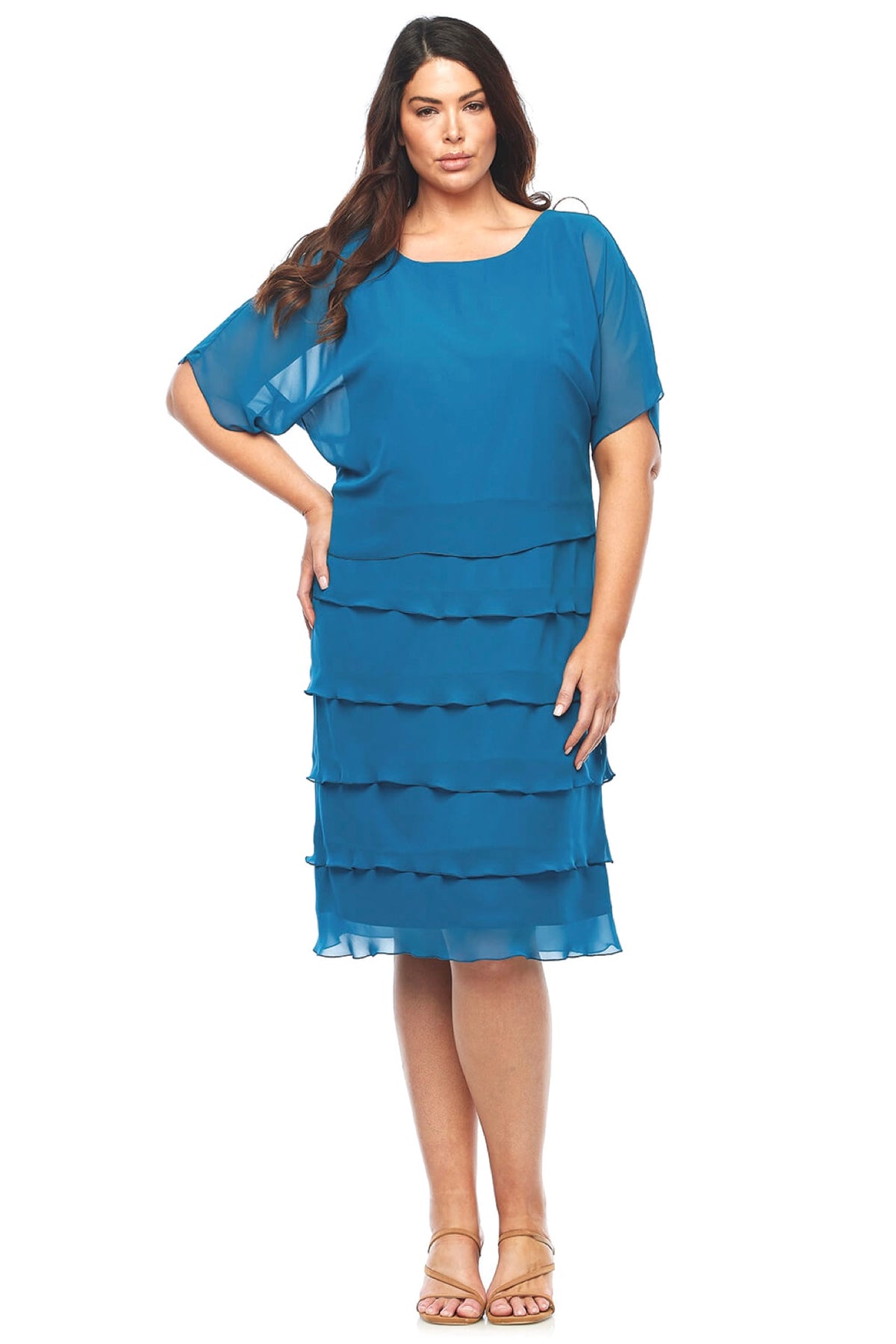Layla Jones Layered Dress in Sapphire LJ0432