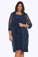 Layla Jones Ruched Dress & Lace Jacket in Midnight  LJ0556