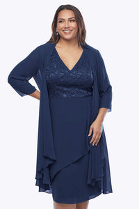 Layla Jones Waterfall Dress & Jacket in Midnight LJ0584