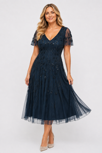 Layla Jones Beaded Dress in Midnight LJ0604
