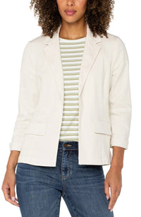 Liverpool Fitted Blazer in Bone Twill
