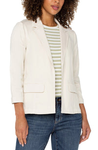 Liverpool Fitted Blazer in Bone Twill