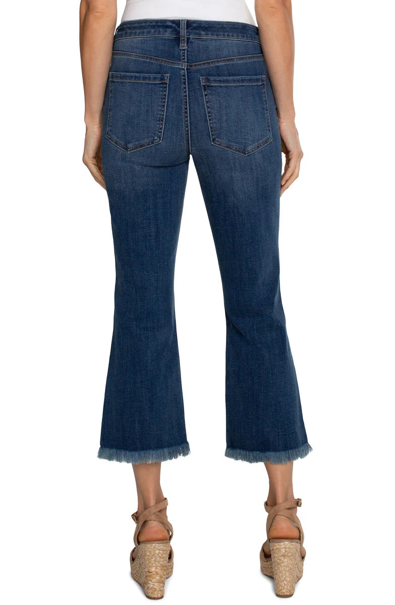 Liverpool Hannah Crop Flare Jean in Elkmont Denim