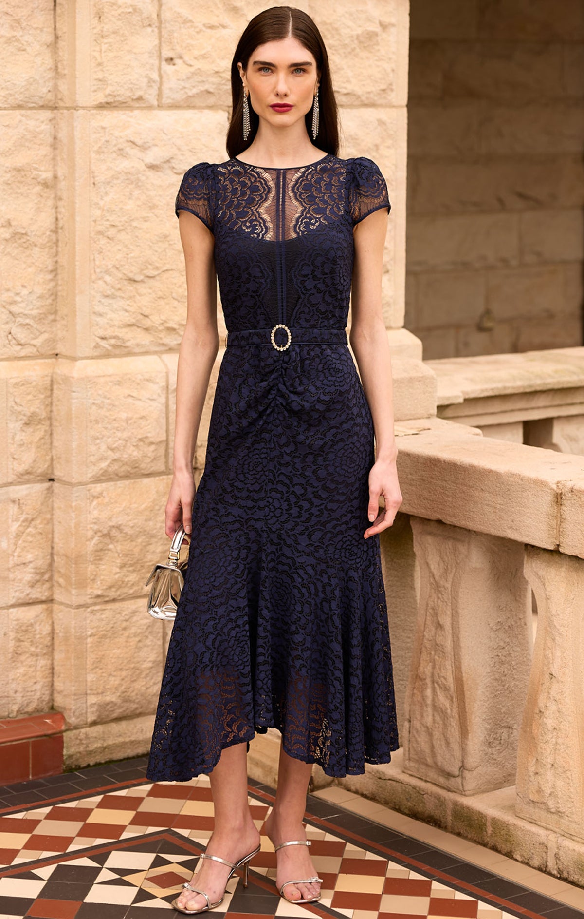 Sacha Drake AFFAIR OF HONOUR Dress in Navy Lace
