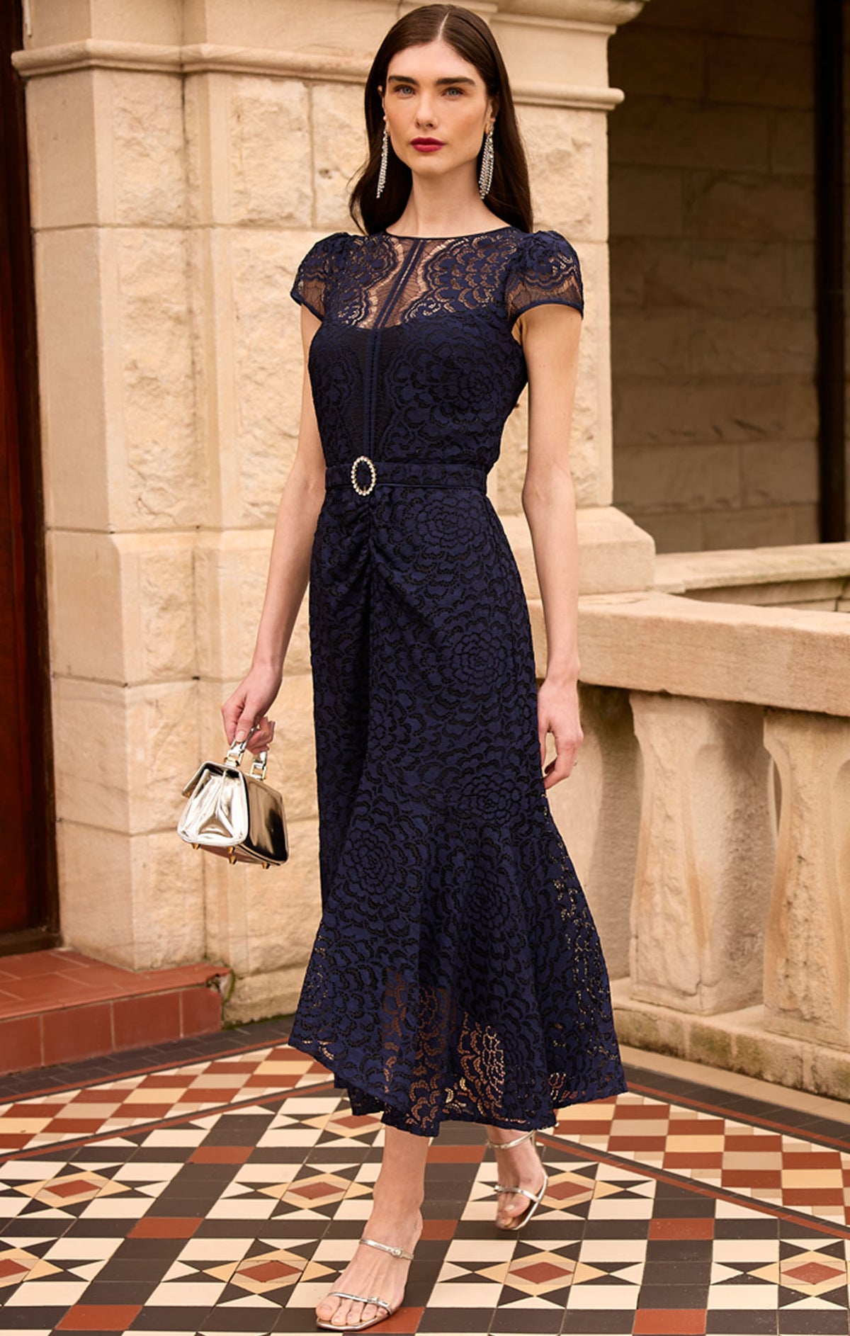 Sacha Drake AFFAIR OF HONOUR Dress in Navy Lace