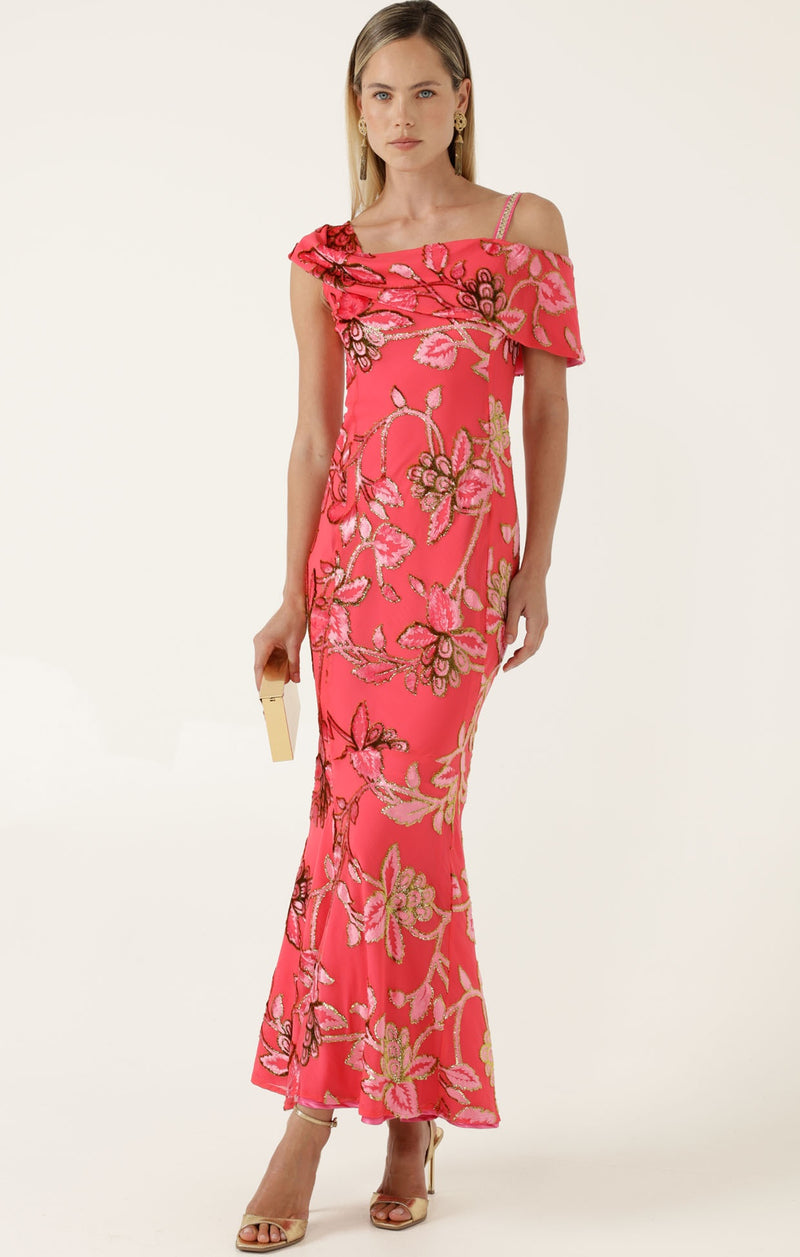 Sacha Drake AURELIUS Dress in Watermelon Gold