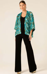 Sacha Drake Blossom Kimono in Turquoise Gold