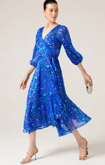 Sacha Drake Bowerbird Wrap Dress in Periwinkle Poppy