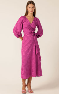 Sacha Drake CHATEAU Wrap Dress in Magenta
