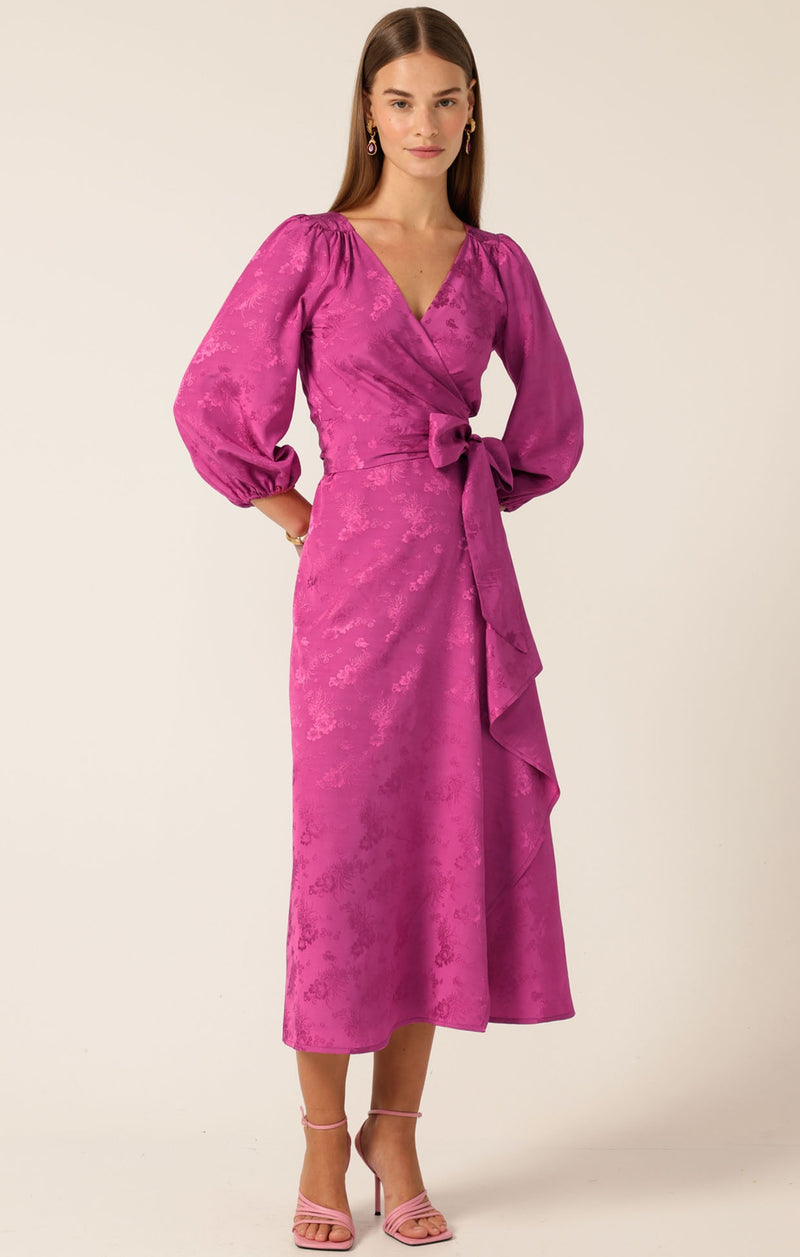 Sacha Drake CHATEAU Wrap Dress in Magenta