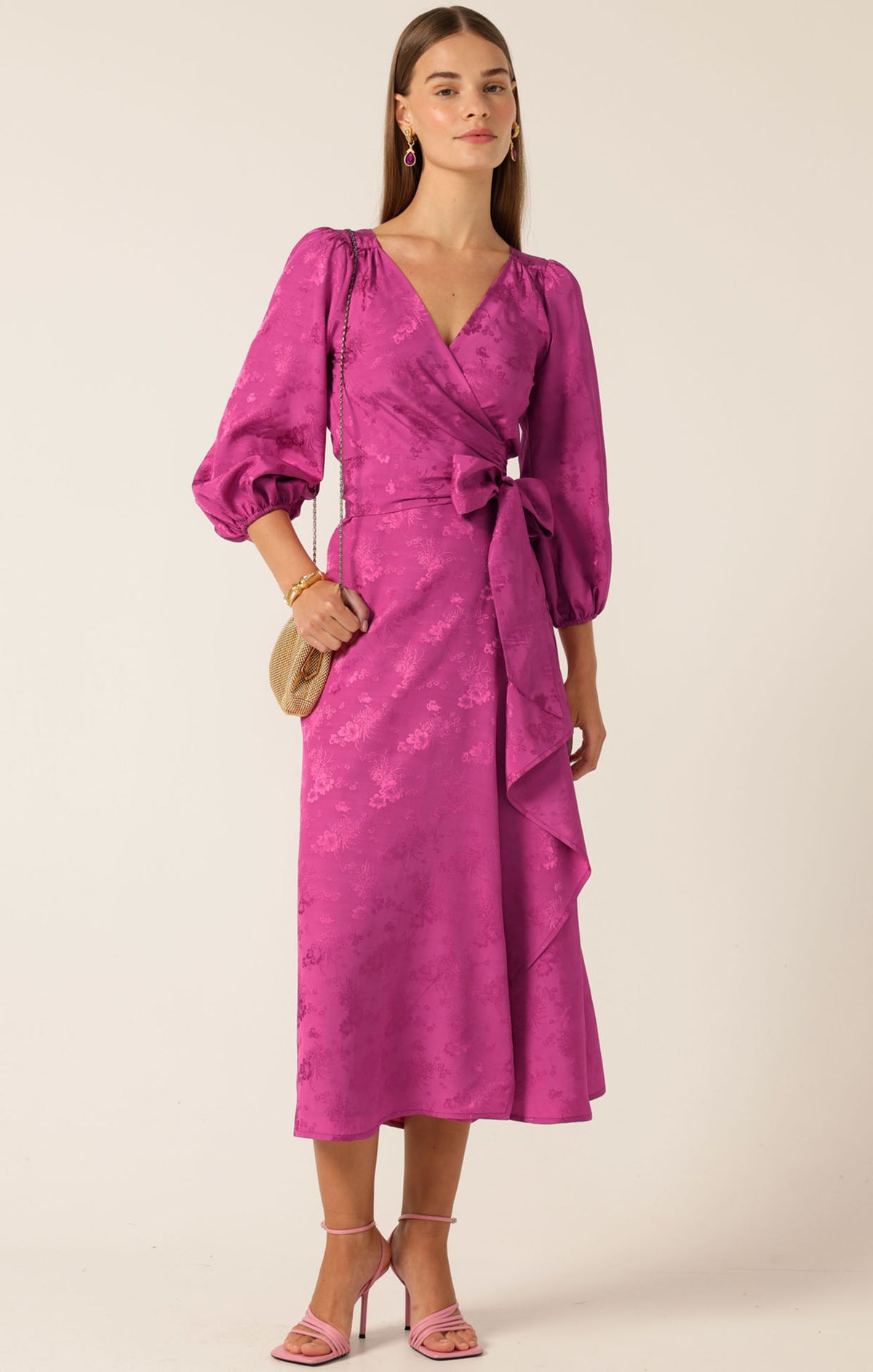 Sacha Drake CHATEAU Wrap Dress in Magenta