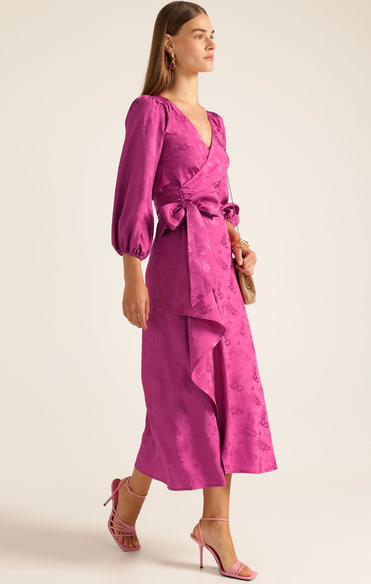 Sacha Drake CHATEAU Wrap Dress in Magenta