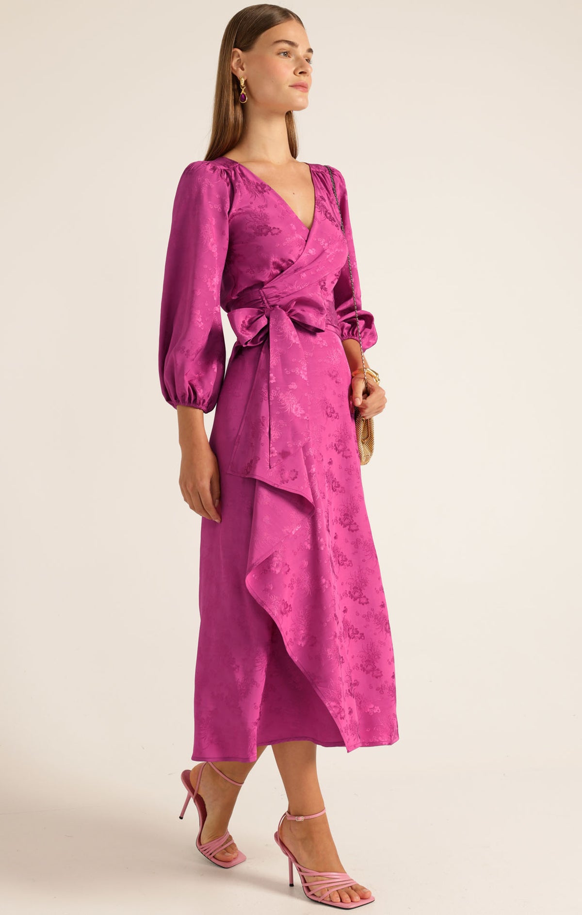 Sacha Drake CHATEAU Wrap Dress in Magenta