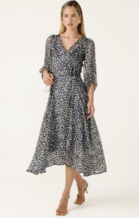Sacha Drake CLOUDLAND Wrap Dress in Navy White Spot