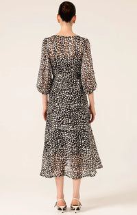 Sacha Drake CLOUDLAND Wrap Dress in Black White Spot