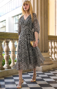 Sacha Drake CLOUDLAND Wrap Dress in Black White Spot