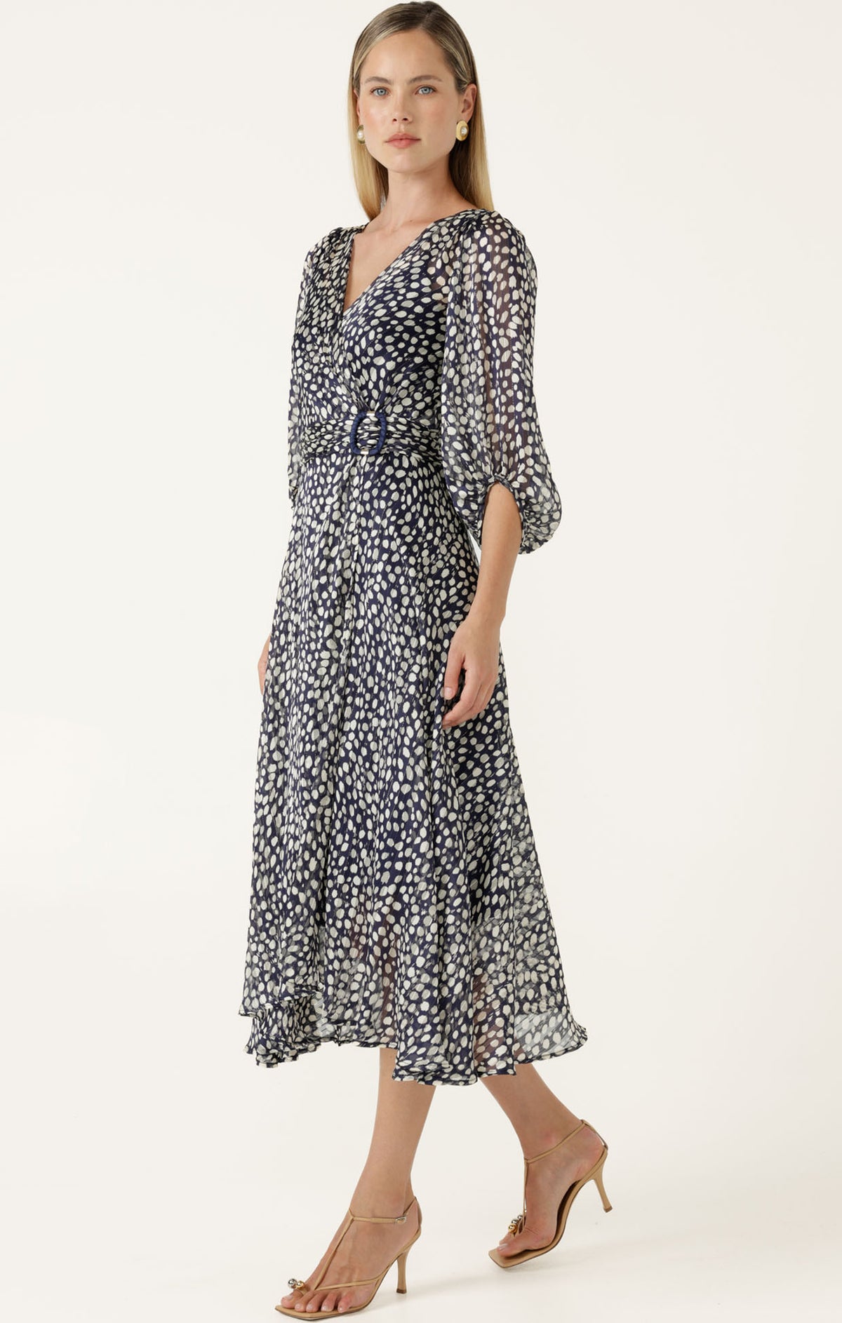 Sacha Drake CLOUDLAND Wrap Dress in Navy White Spot