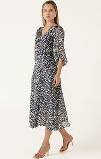 Sacha Drake CLOUDLAND Wrap Dress in Navy White Spot