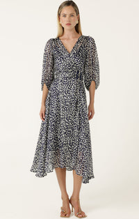 Sacha Drake CLOUDLAND Wrap Dress in Navy White Spot