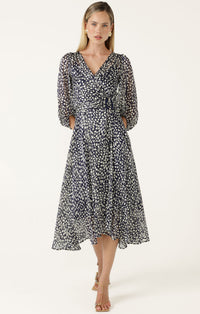 Sacha Drake CLOUDLAND Wrap Dress in Navy White Spot