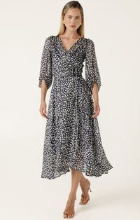 Sacha Drake CLOUDLAND Wrap Dress in Navy White Spot